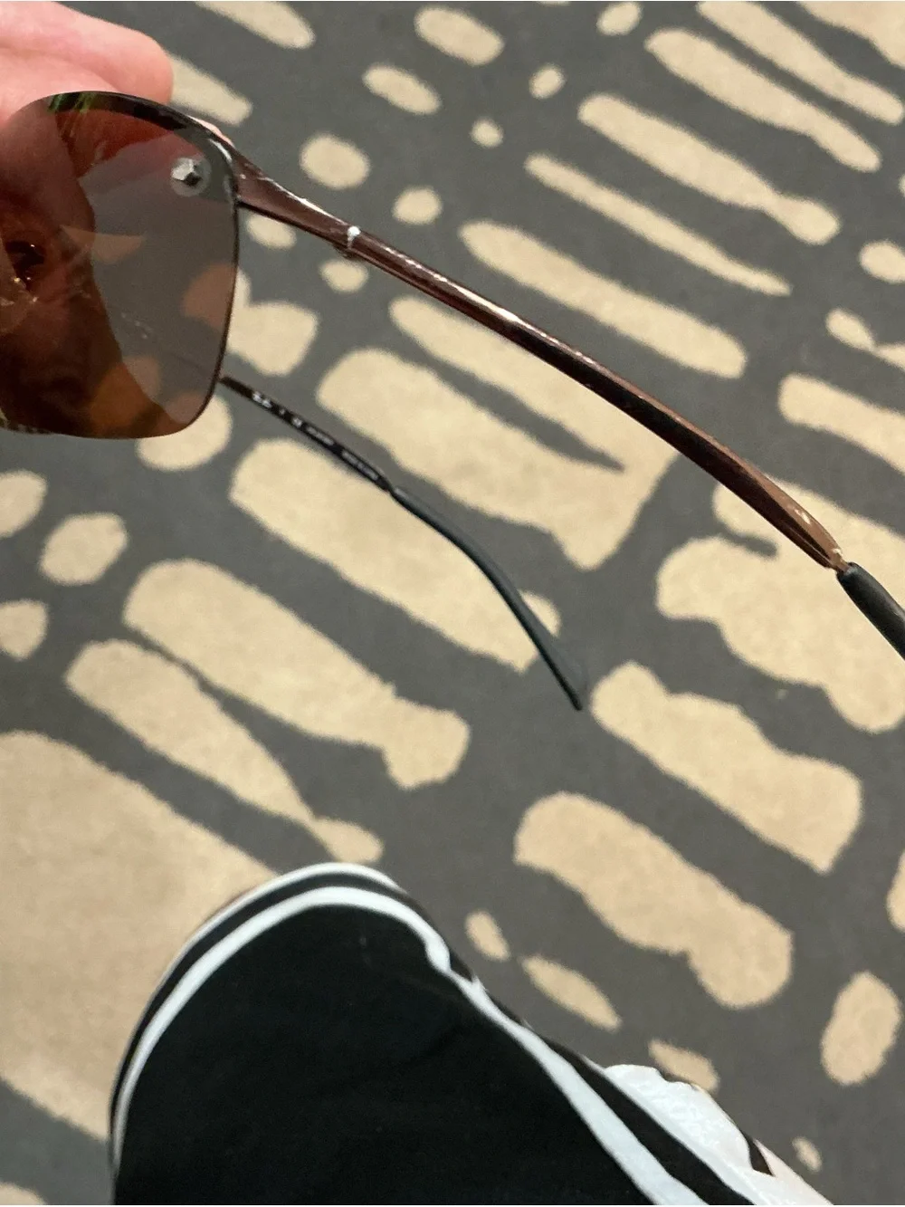 Ray-Ban Men's Brown Rimless Sunglasses with Brown Lenses